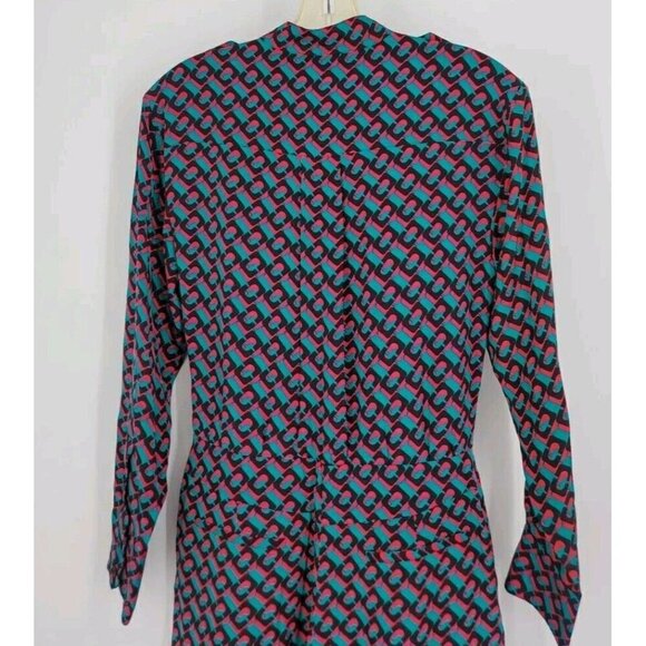 Diane Von Furstenberg DVF Silk Jumpsuit Blue Fuchsia Black Size 2 NWT $6… - Picture 12 of 16